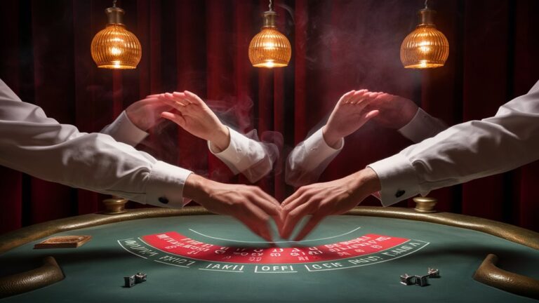 dark cards flashing shadows