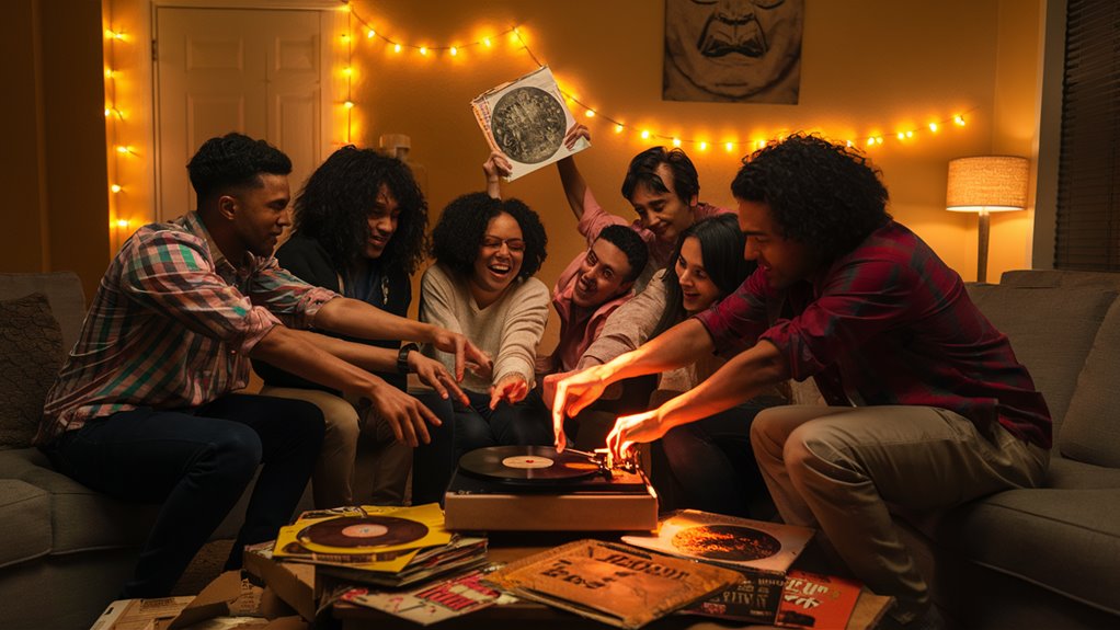 happy group singing songs